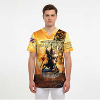 Hawaii Memorial Day Scrub Top Remember Their Sacrifice - Polynesian Pride