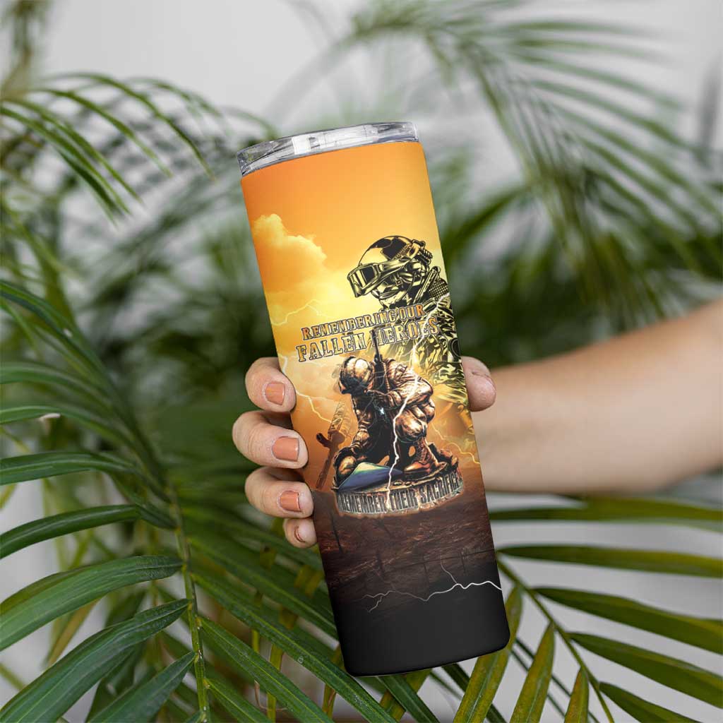 Hawaii Memorial Day Skinny Tumbler Remember Their Sacrifice LT05 - Polynesian Pride