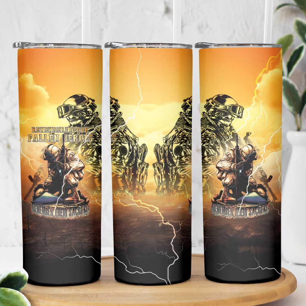 Hawaii Memorial Day Skinny Tumbler Remember Their Sacrifice LT05 - Polynesian Pride