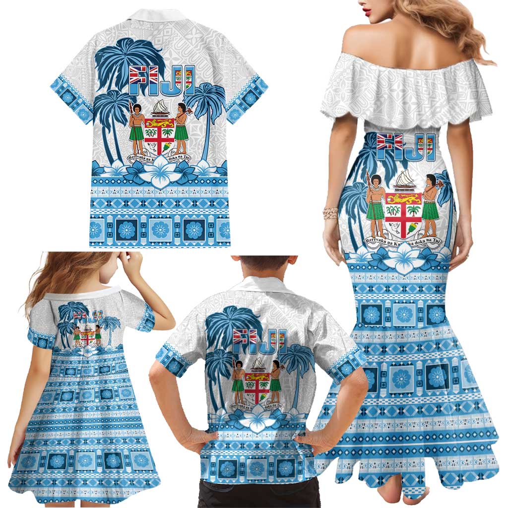 Fiji 679 Constitution Day Family Matching Mermaid Dress and Hawaiian Shirt Fijian Tapa Pattern LT05 - Polynesian Pride