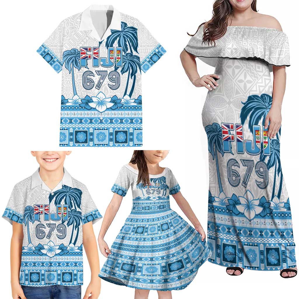 Fiji 679 Constitution Day Family Matching Off Shoulder Maxi Dress and Hawaiian Shirt Fijian Tapa Pattern LT05 - Polynesian Pride