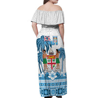 Fiji 679 Constitution Day Family Matching Off Shoulder Maxi Dress and Hawaiian Shirt Fijian Tapa Pattern LT05 - Polynesian Pride