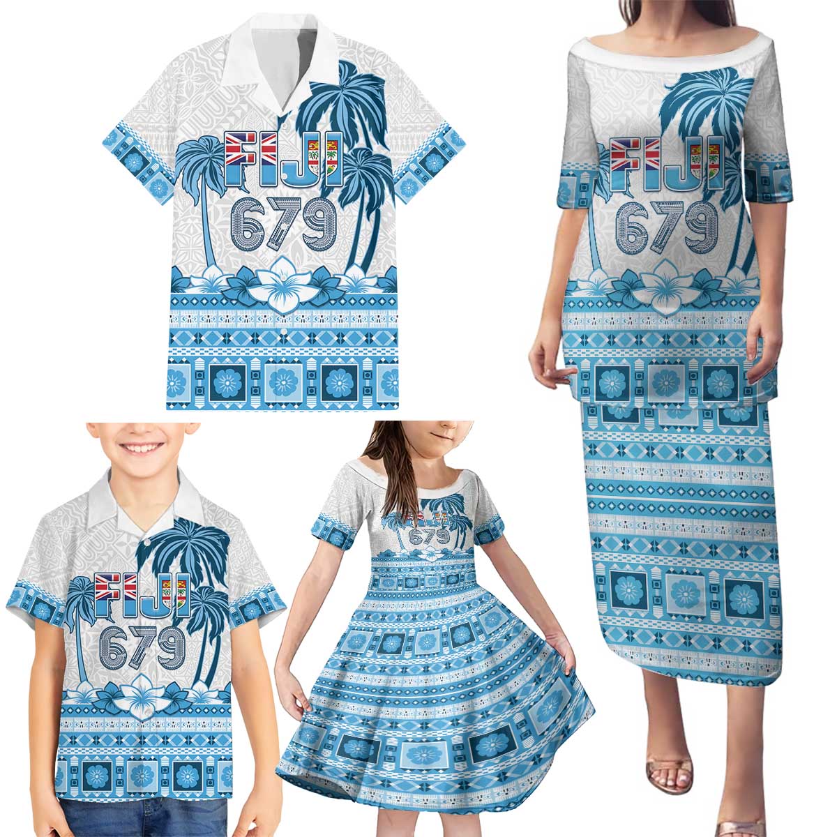 Fiji 679 Constitution Day Family Matching Puletasi and Hawaiian Shirt Fijian Tapa Pattern LT05 - Polynesian Pride