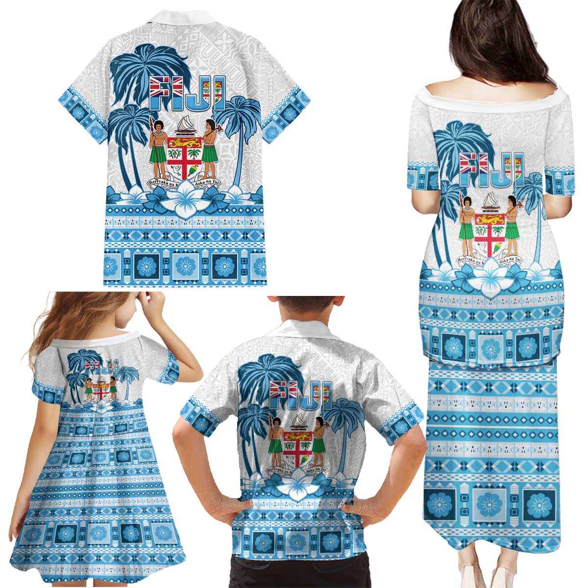 Fiji 679 Constitution Day Family Matching Puletasi and Hawaiian Shirt Fijian Tapa Pattern LT05 - Polynesian Pride