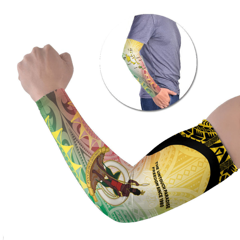 Vanuatu Independence Day Arm Sleeves The Untouched Paradise LT05 Set of 2 Colorful - Polynesian Pride