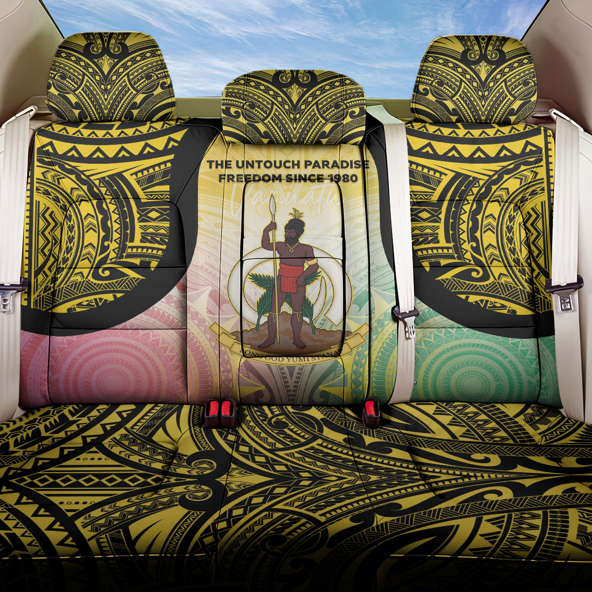 Vanuatu Independence Day Back Car Seat Cover The Untouched Paradise LT05 One Size Colorful - Polynesian Pride