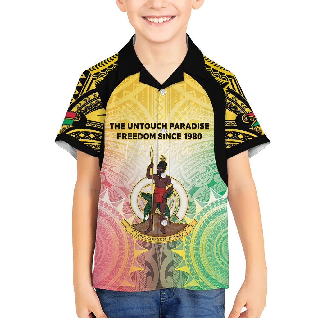 Vanuatu Independence Day Family Matching Off Shoulder Short Dress and Hawaiian Shirt The Untouched Paradise