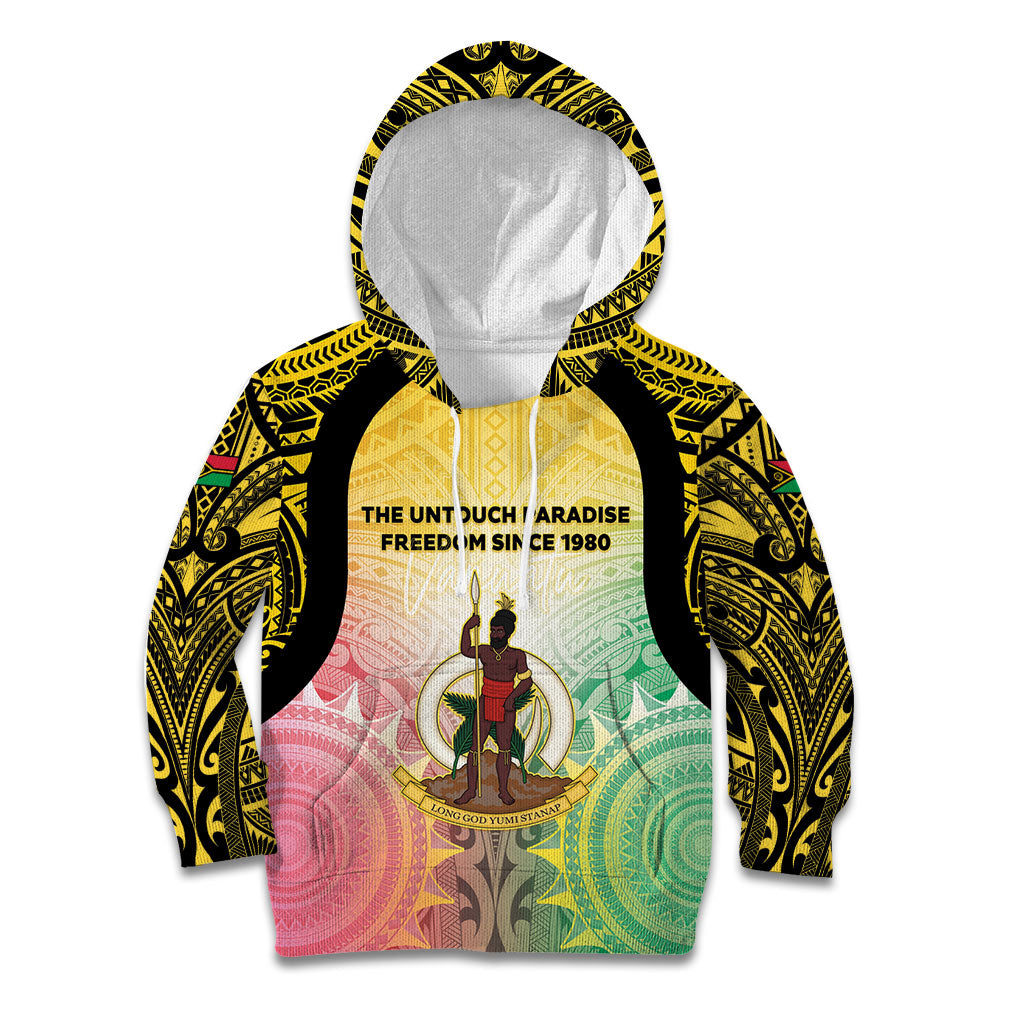 Vanuatu Independence Day Kid Hoodie The Untouched Paradise LT05 Hoodie Colorful - Polynesian Pride