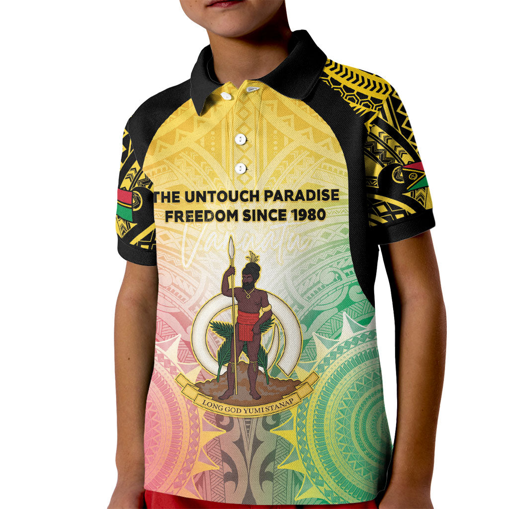 Vanuatu Independence Day Kid Polo Shirt The Untouched Paradise LT05 Kid Colorful - Polynesian Pride