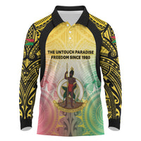Vanuatu Independence Day Long Sleeve Polo Shirt The Untouched Paradise LT05 Colorful - Polynesian Pride