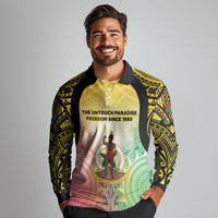 Vanuatu Independence Day Long Sleeve Polo Shirt The Untouched Paradise LT05 - Polynesian Pride