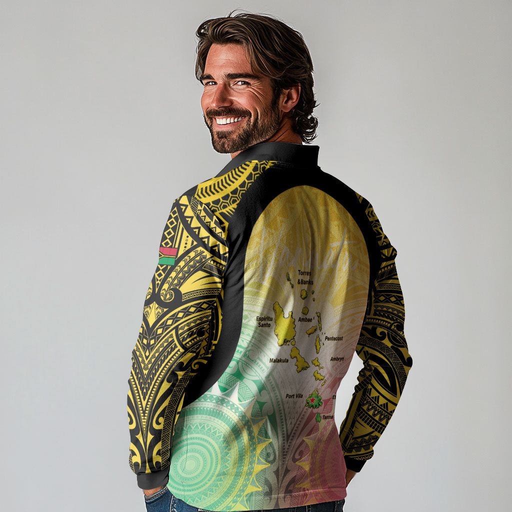 Vanuatu Independence Day Long Sleeve Polo Shirt The Untouched Paradise LT05 - Polynesian Pride