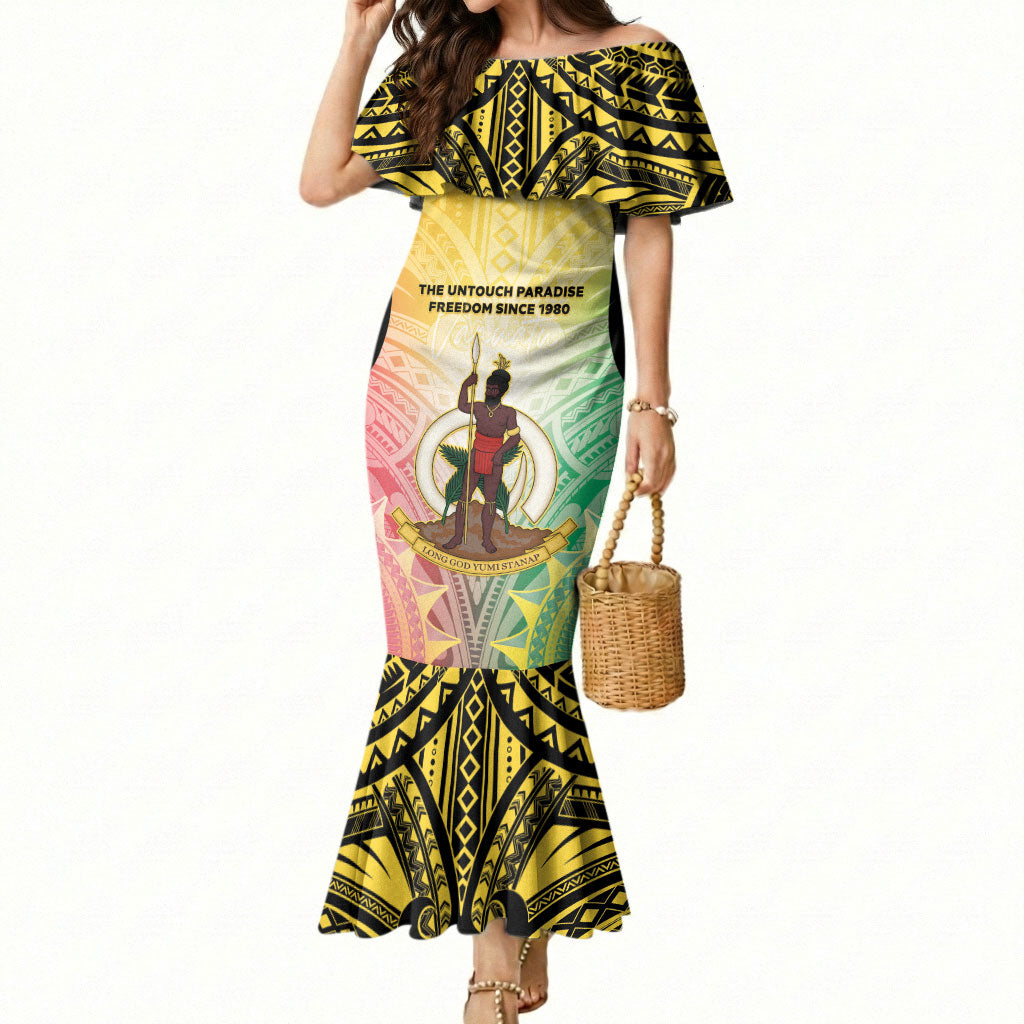 Vanuatu Independence Day Mermaid Dress The Untouched Paradise LT05 Women Colorful - Polynesian Pride