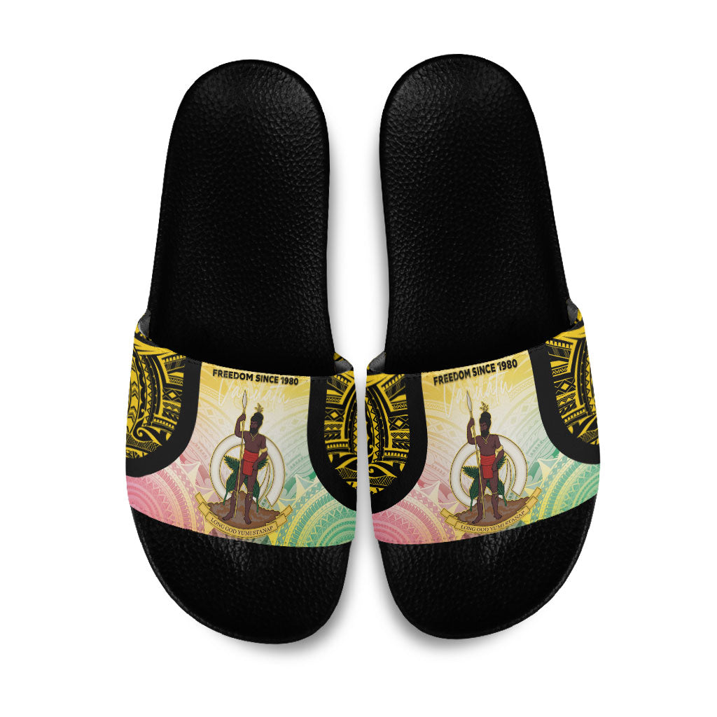 Vanuatu Independence Day Slide Sandals The Untouched Paradise LT05 Colorful - Polynesian Pride