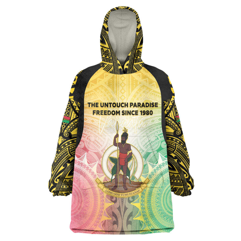 Vanuatu Independence Day Wearable Blanket Hoodie The Untouched Paradise LT05 One Size Colorful - Polynesian Pride