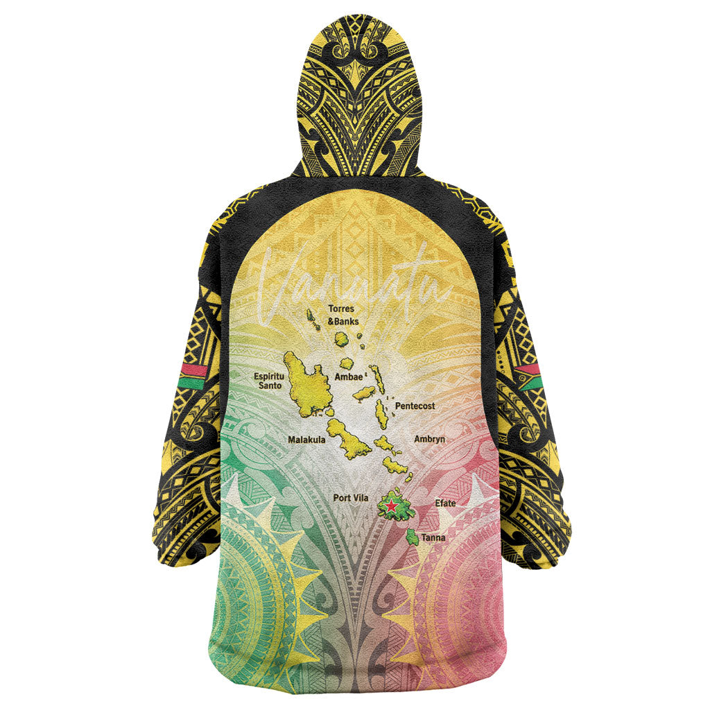 Vanuatu Independence Day Wearable Blanket Hoodie The Untouched Paradise LT05 - Polynesian Pride