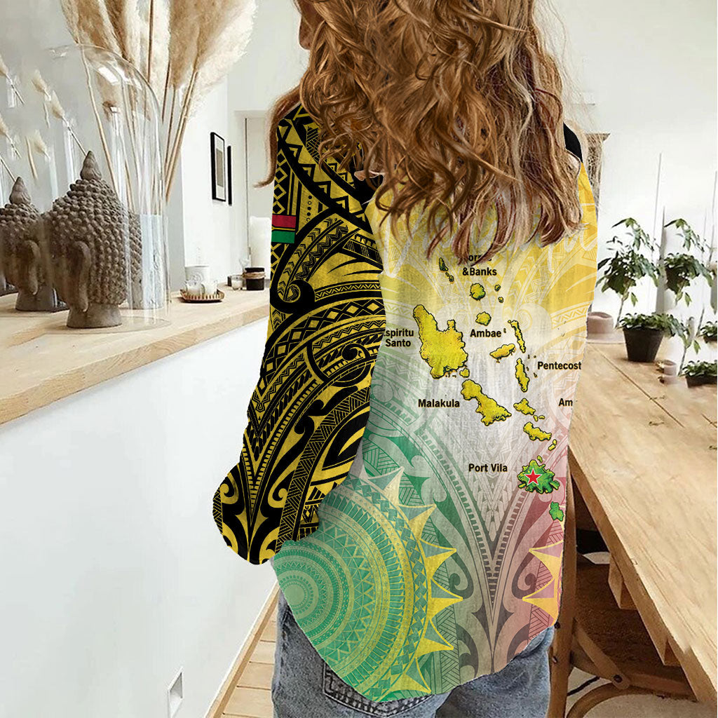 Vanuatu Independence Day Women Casual Shirt The Untouched Paradise LT05 - Polynesian Pride
