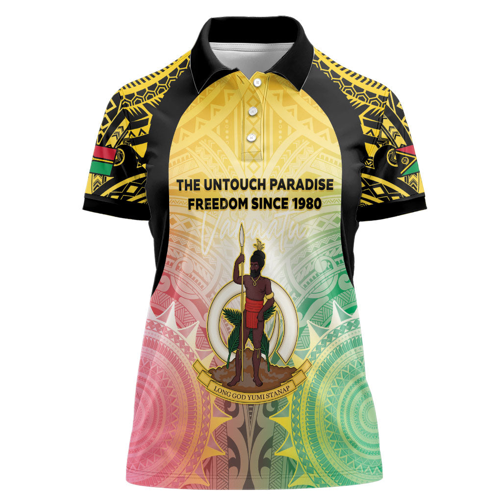 Vanuatu Independence Day Women Polo Shirt The Untouched Paradise LT05 Female Colorful - Polynesian Pride
