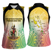 Vanuatu Independence Day Women Sleeveless Polo Shirt The Untouched Paradise LT05 - Polynesian Pride