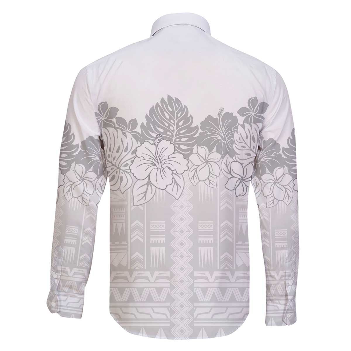 Samoa Lotu Tamaiti Family Matching Off Shoulder Short Dress and Hawaiian Shirt White Sunday Polynesian Pattern With Tropical Flowers LT05 - Polynesian Pride