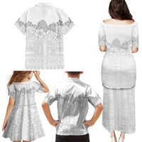 Samoa Lotu Tamaiti Family Matching Puletasi and Hawaiian Shirt White Sunday Polynesian Pattern With Tropical Flowers LT05 - Polynesian Pride