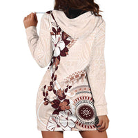 Bula Fiji Language Week Hoodie Dress Fijian Tapa Pattern With Tagimoucia Flower LT05 - Polynesian Pride
