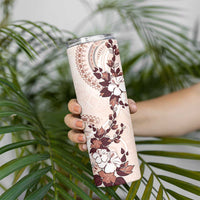 Bula Fiji Language Week Skinny Tumbler Fijian Tapa Pattern With Tagimoucia Flower LT05 - Polynesian Pride