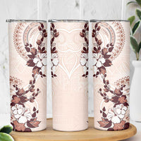 Bula Fiji Language Week Skinny Tumbler Fijian Tapa Pattern With Tagimoucia Flower LT05 - Polynesian Pride