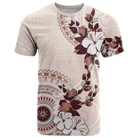 Bula Fiji Language Week T Shirt Fijian Tapa Pattern With Tagimoucia Flower LT05 Beige - Polynesian Pride