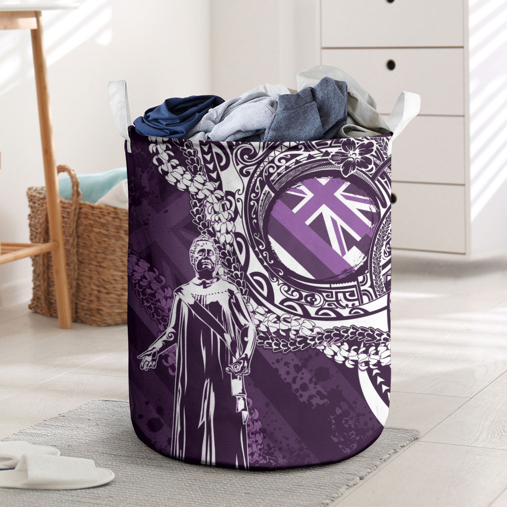 Hawaii Queen Liliuokalani Laundry Basket Hawaiian Maile Lei Flag Style