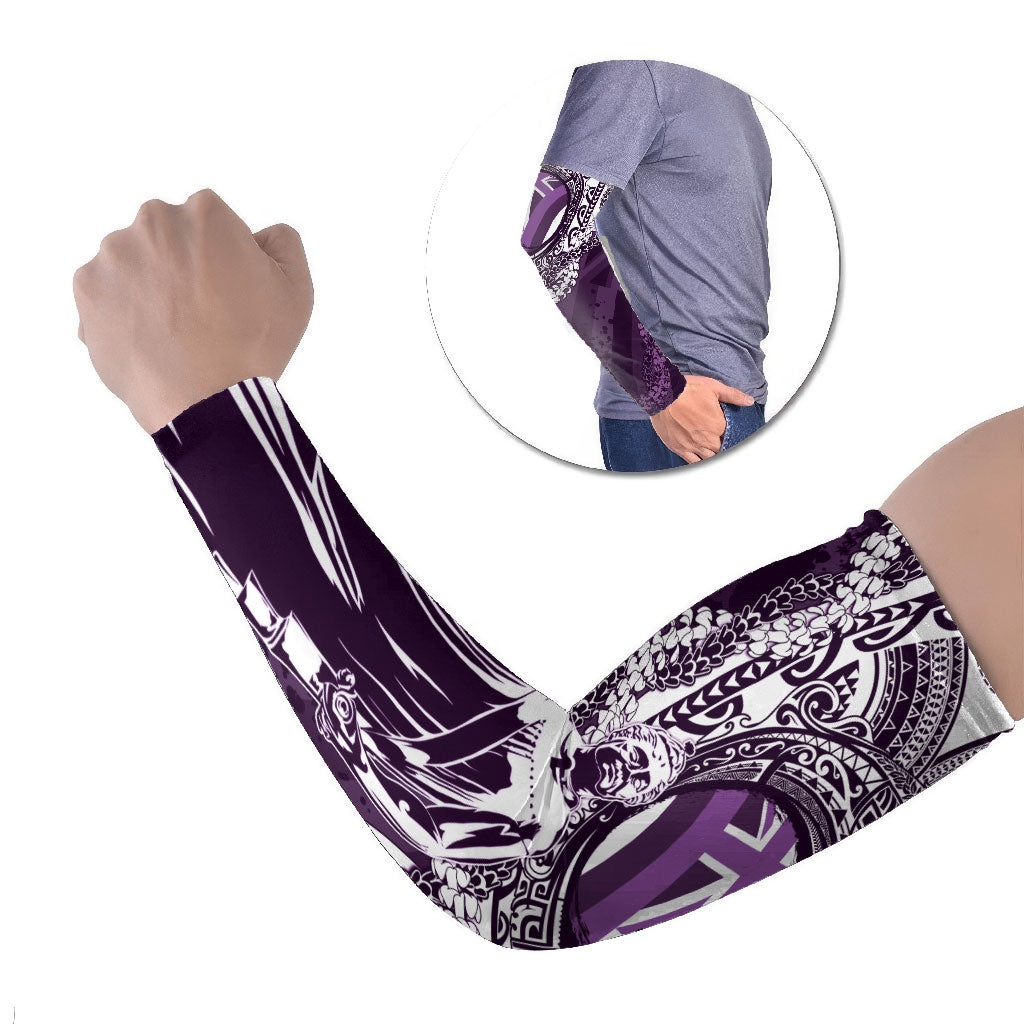 Hawaii Queen Liliuokalani Arm Sleeves Hawaiian Maile Lei Flag Style