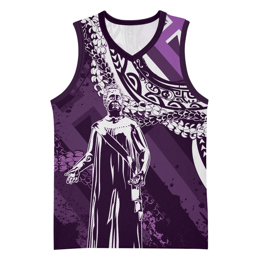 Hawaii Queen Liliuokalani Basketball Jersey Hawaiian Maile Lei Flag Style