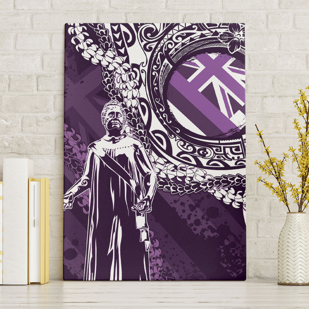 Hawaii Queen Liliuokalani Canvas Wall Art Hawaiian Maile Lei Flag Style