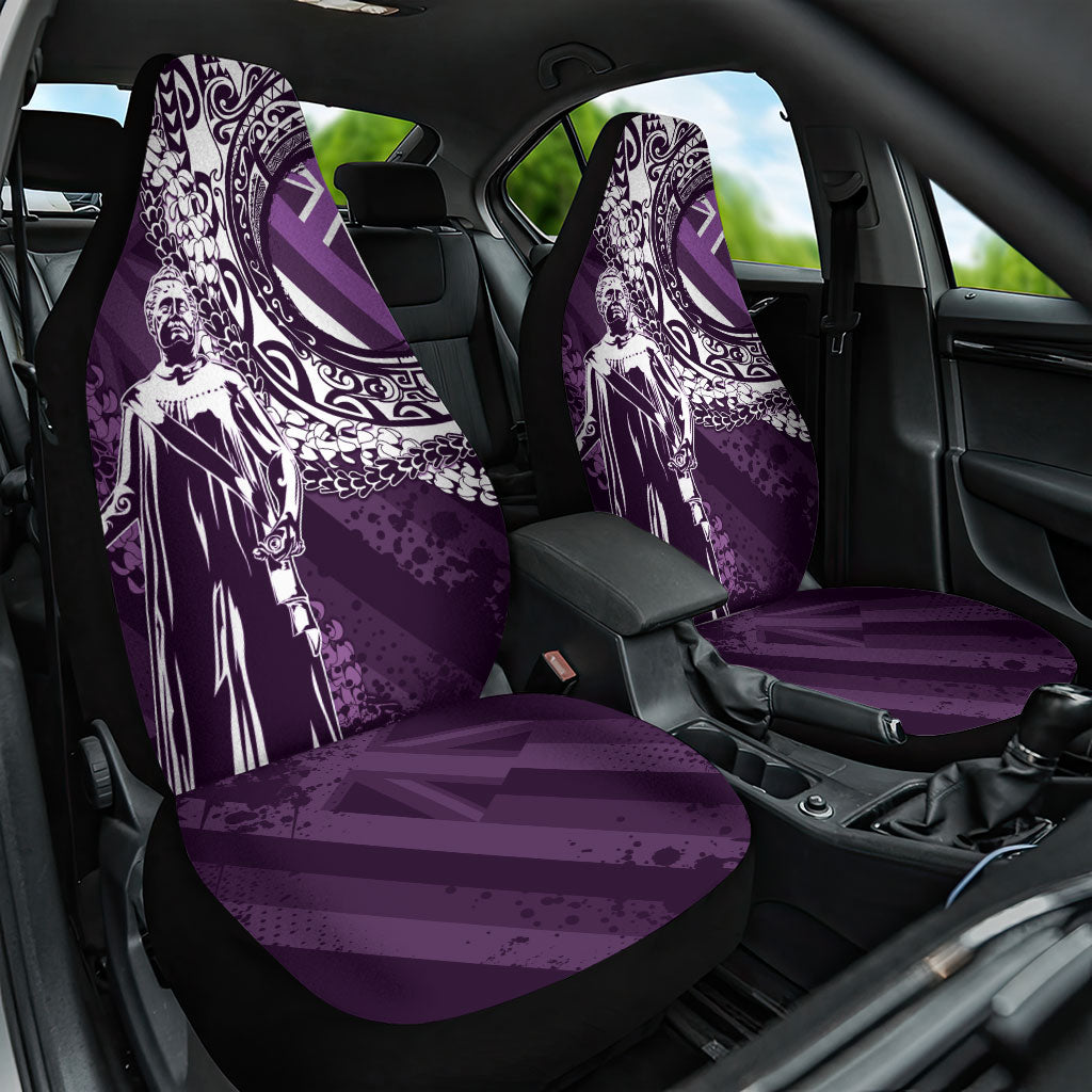 Hawaii Queen Liliuokalani Car Seat Cover Hawaiian Maile Lei Flag Style