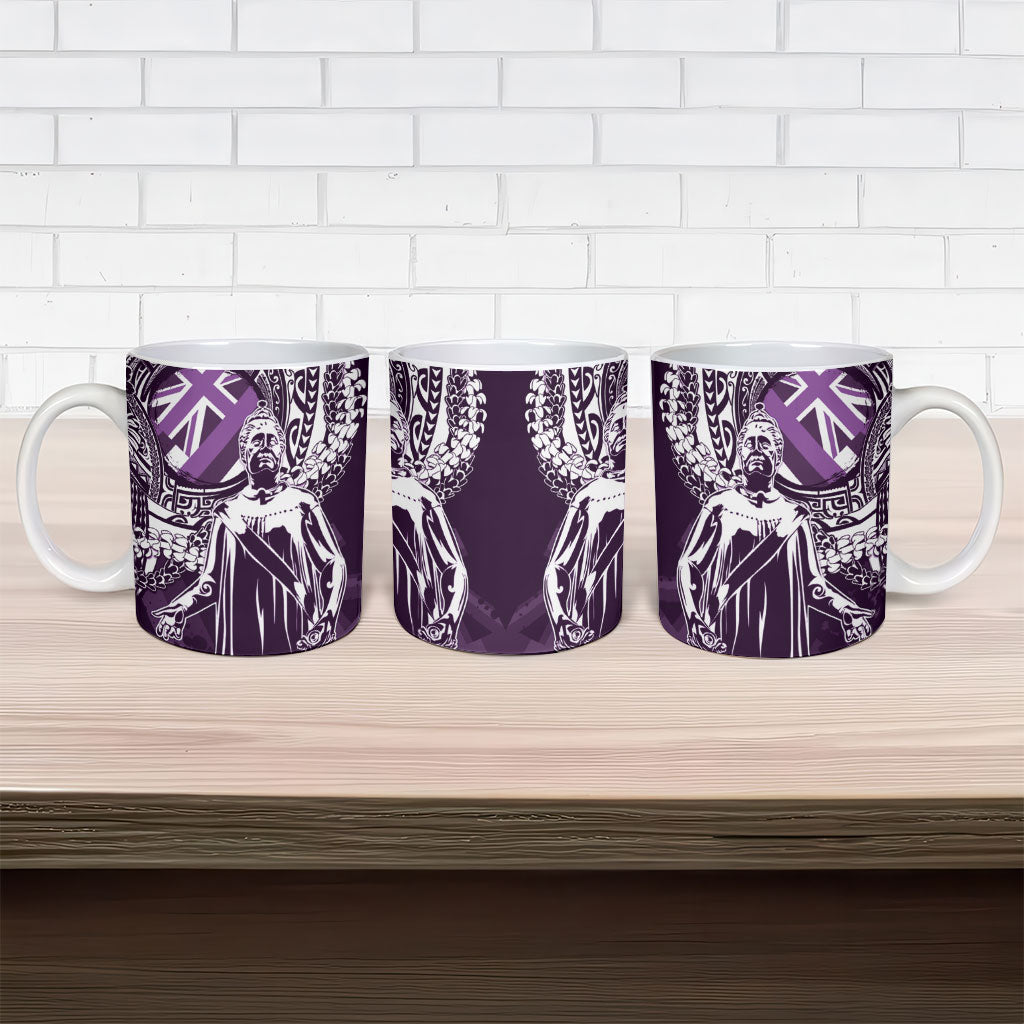 Hawaii Queen Liliuokalani Ceramic Mug Hawaiian Maile Lei Flag Style LT05 - Polynesian Pride