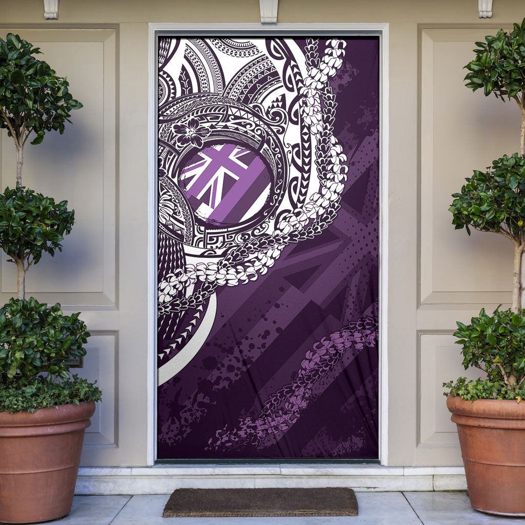 Hawaii Queen Liliuokalani Door Cover Hawaiian Maile Lei Flag Style