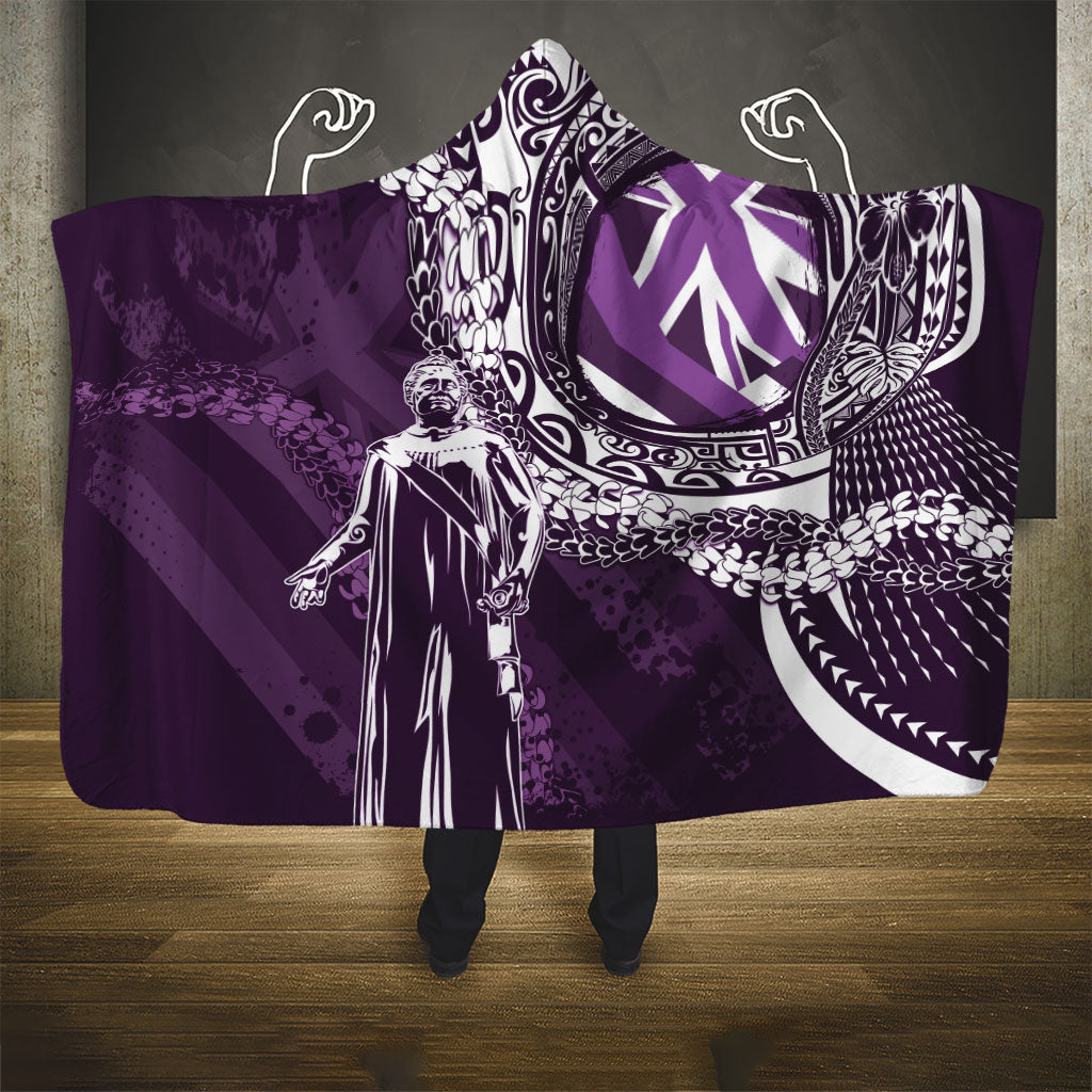 Hawaii Queen Liliuokalani Hooded Blanket Hawaiian Maile Lei Flag Style LT05 - Polynesian Pride