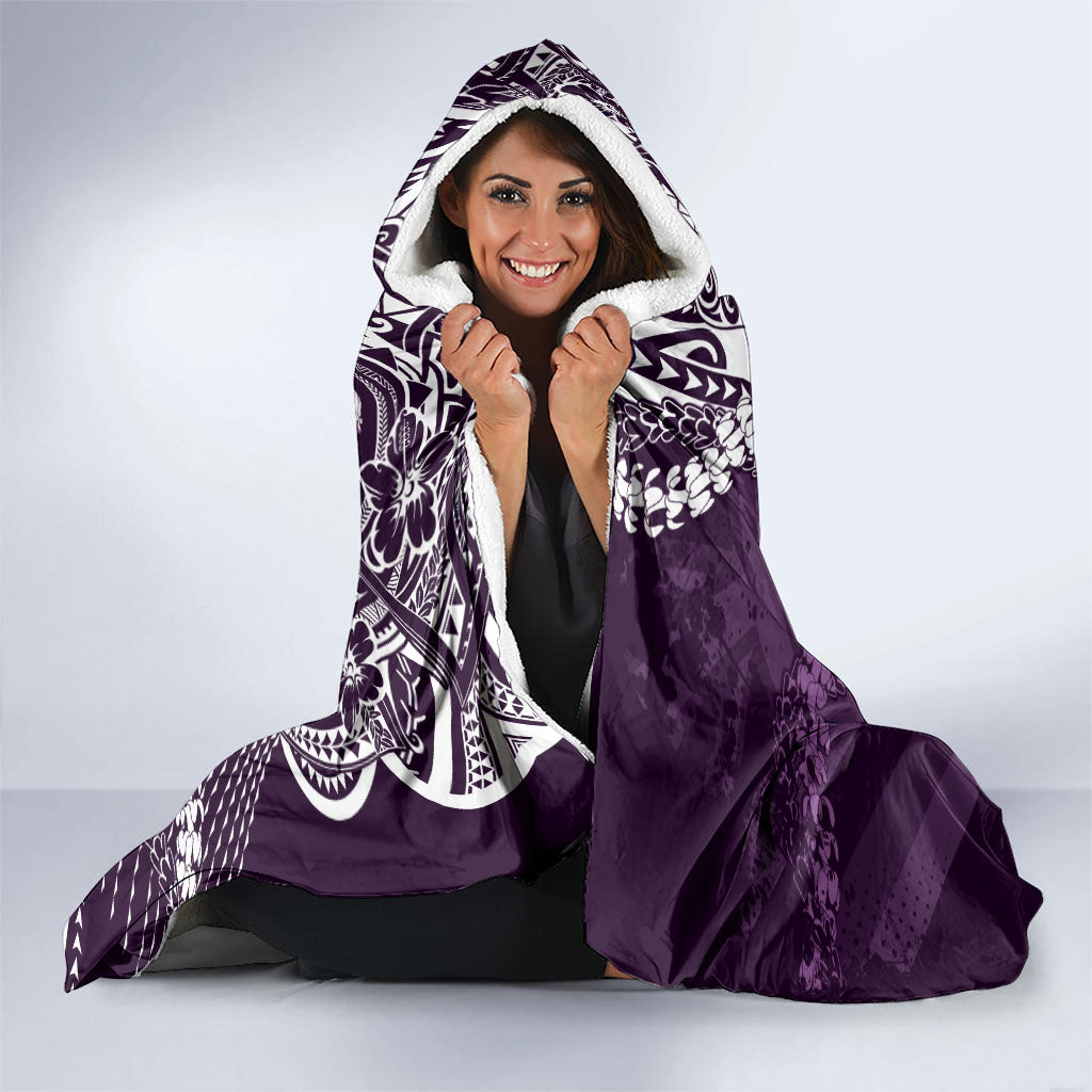 Hawaii Queen Liliuokalani Hooded Blanket Hawaiian Maile Lei Flag Style LT05 - Polynesian Pride