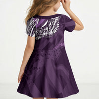 Hawaii Queen Liliuokalani Kid Short Sleeve Dress Hawaiian Maile Lei Flag Style LT05 - Polynesian Pride