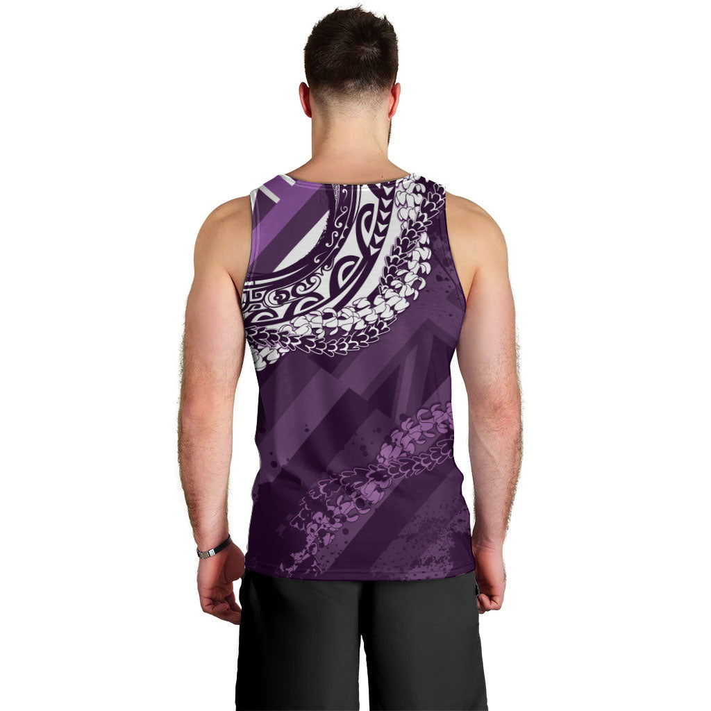 Hawaii Queen Liliuokalani Men Tank Top Hawaiian Maile Lei Flag Style LT05 - Polynesian Pride