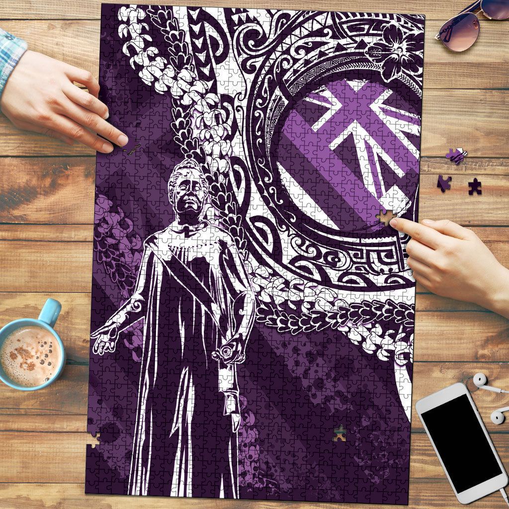 Hawaii Queen Liliuokalani Puzzle Hawaiian Maile Lei Flag Style
