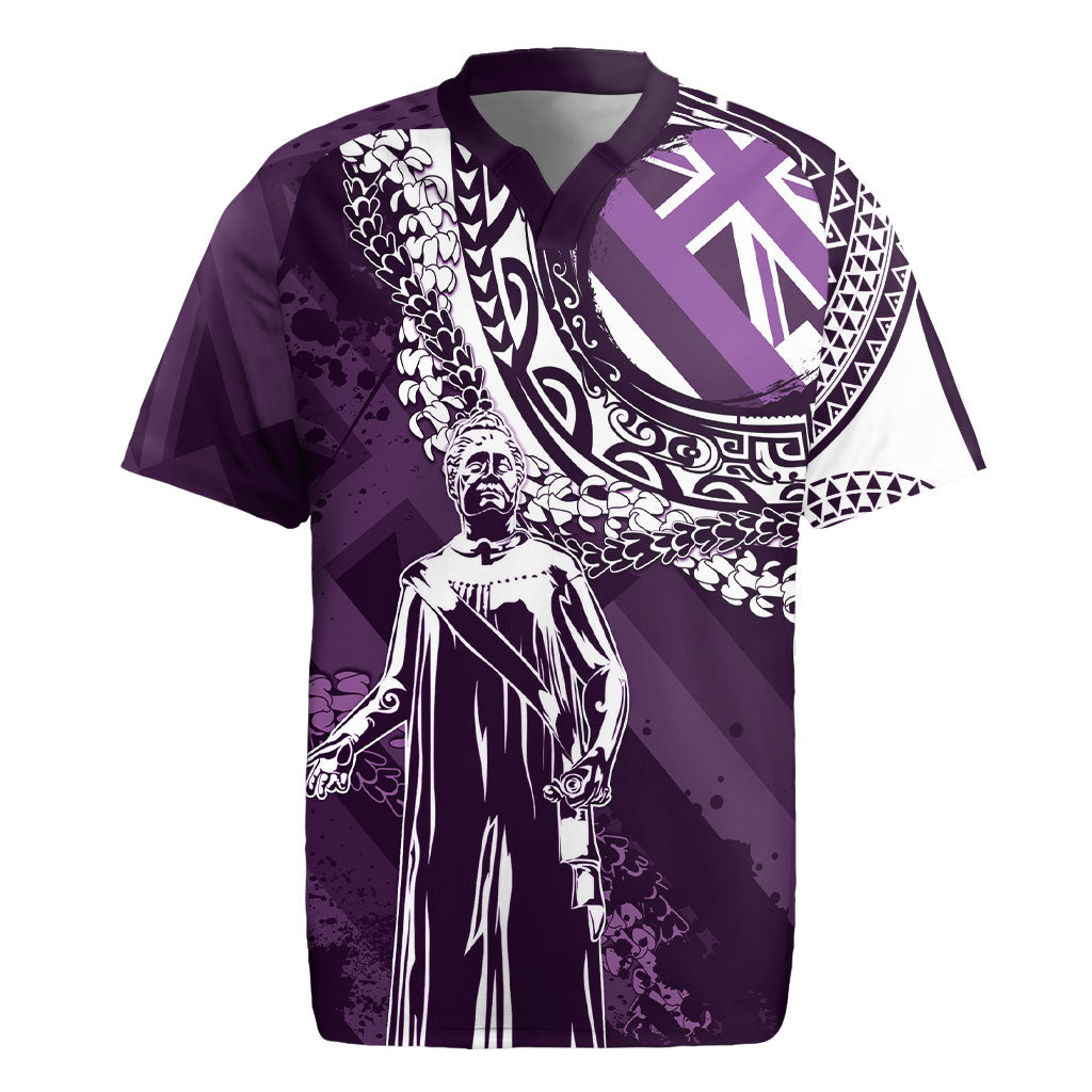 Hawaii Queen Liliuokalani Rugby Jersey Hawaiian Maile Lei Flag Style