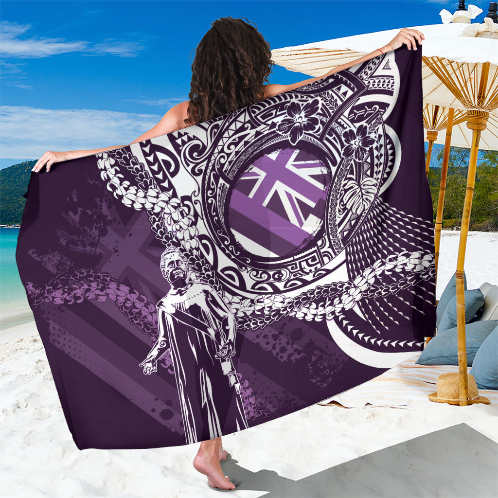 Hawaii Queen Liliuokalani Sarong Hawaiian Maile Lei Flag Style