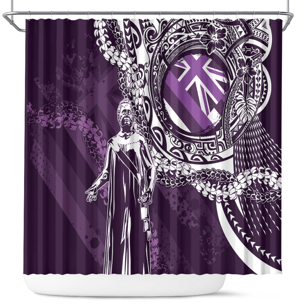 Hawaii Queen Liliuokalani Shower Curtain Hawaiian Maile Lei Flag Style