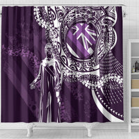 Hawaii Queen Liliuokalani Shower Curtain Hawaiian Maile Lei Flag Style LT05 - Polynesian Pride