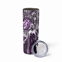 Hawaii Queen Liliuokalani Skinny Tumbler Hawaiian Maile Lei Flag Style LT05 - Polynesian Pride