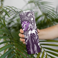 Hawaii Queen Liliuokalani Skinny Tumbler Hawaiian Maile Lei Flag Style LT05 - Polynesian Pride