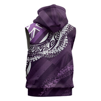 Hawaii Queen Liliuokalani Sleeveless Zip Hoodie Hawaiian Maile Lei Flag Style LT05 - Polynesian Pride