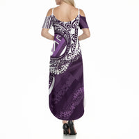 Hawaii Queen Liliuokalani Summer Maxi Dress Hawaiian Maile Lei Flag Style LT05 - Polynesian Pride