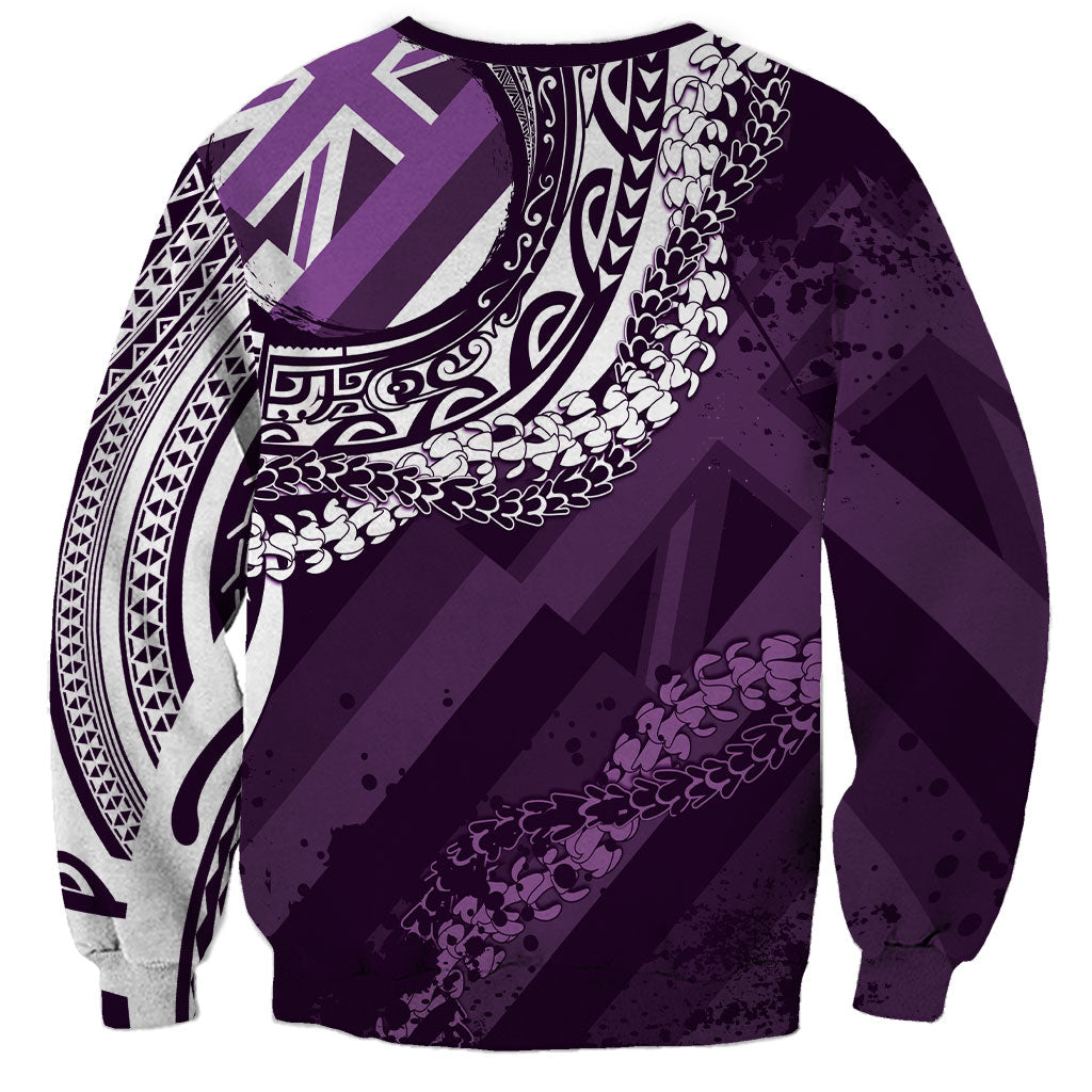 Hawaii Queen Liliuokalani Sweatshirt Hawaiian Maile Lei Flag Style LT05 - Polynesian Pride